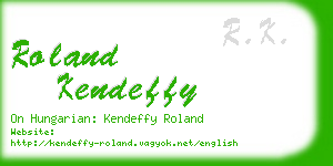 roland kendeffy business card